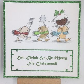Christmas card - eat, drink and be merry - Floating on Air Designs
