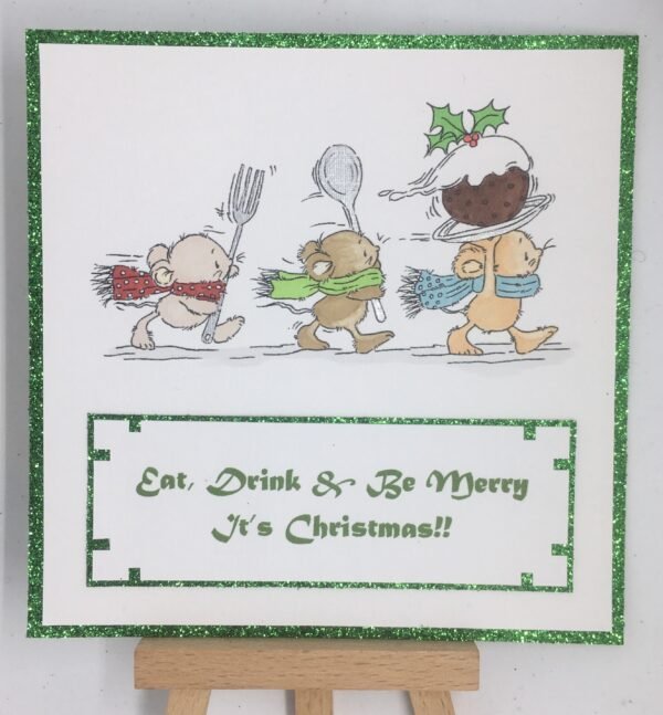 Christmas card - eat, drink and be merry - Floating on Air Designs