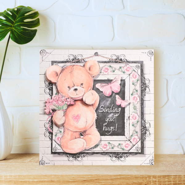 Adorable Teddy Bear Hugs Message - 3 designs & choice of messages - Image 3