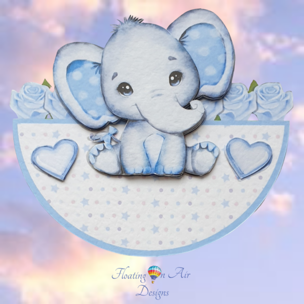 Baby boy ellie rocker card