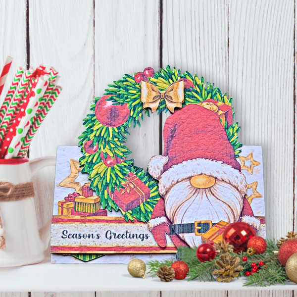 Santa Hat Gnome Wreath